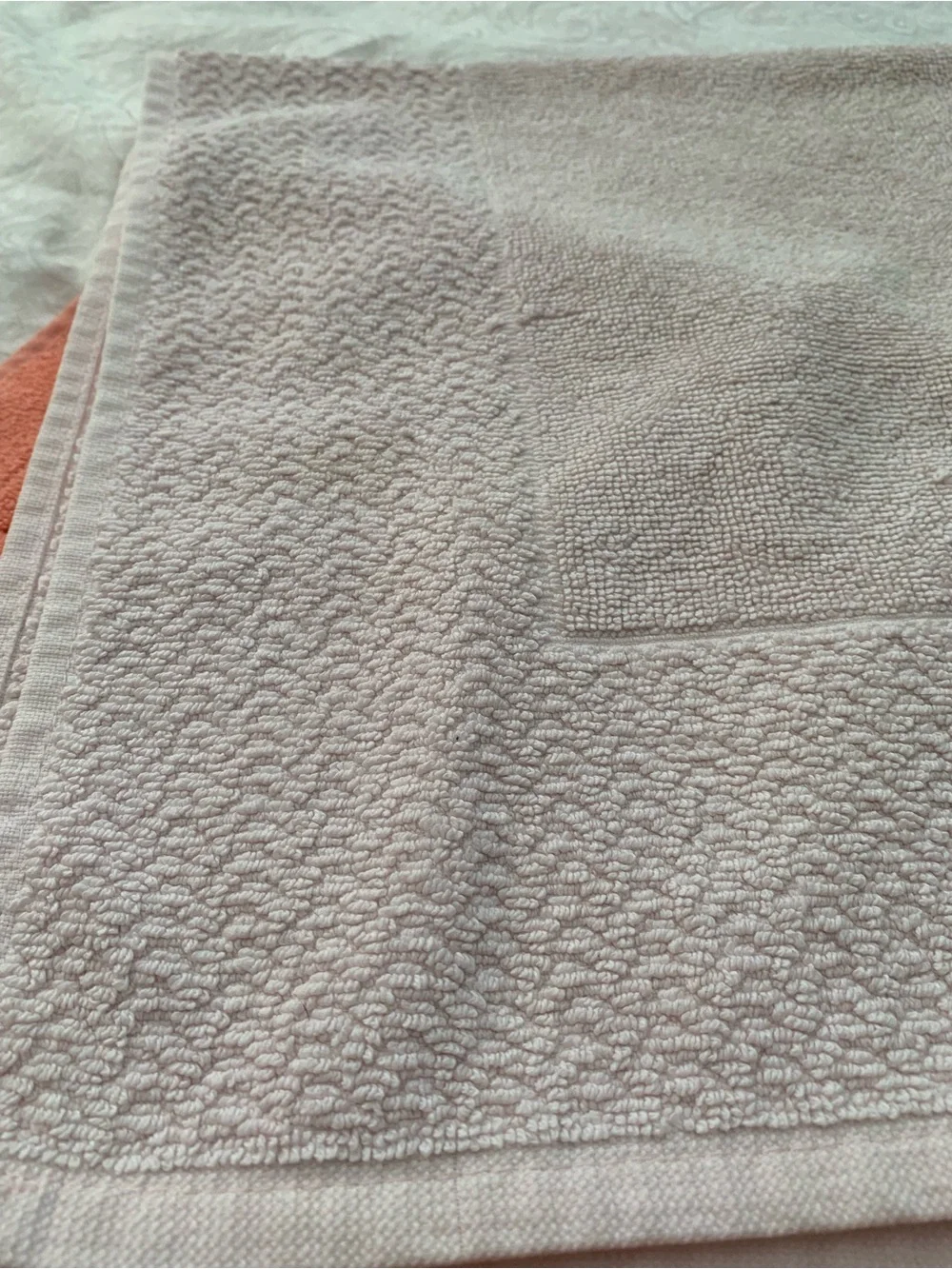Plush Coral Bath Mat towel with Footprint Texture